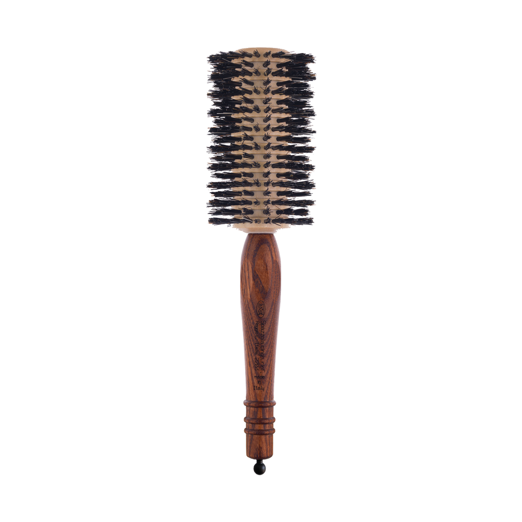 3ME Maestri Progress Wooden Round Brush with Boar Bristle — 60 mm