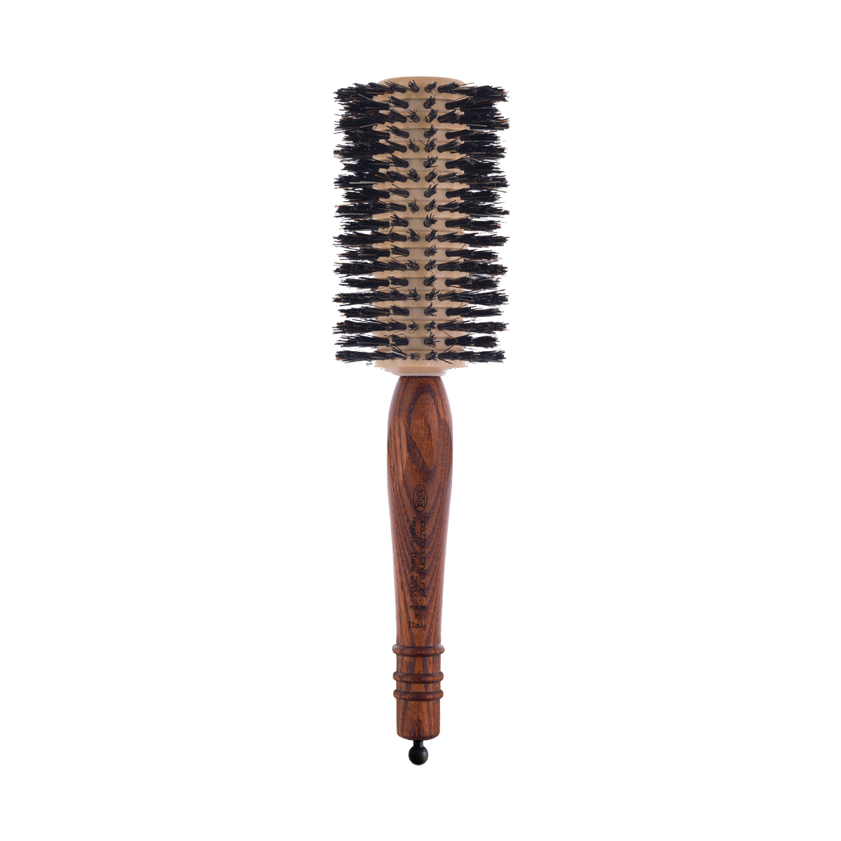3ME Maestri Progress Wooden Round Brush with Boar Bristle — 60 mm