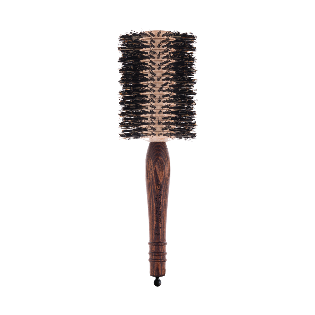 3ME Maestri Progress Wooden Round Brush with Boar Bristle — 72 mm