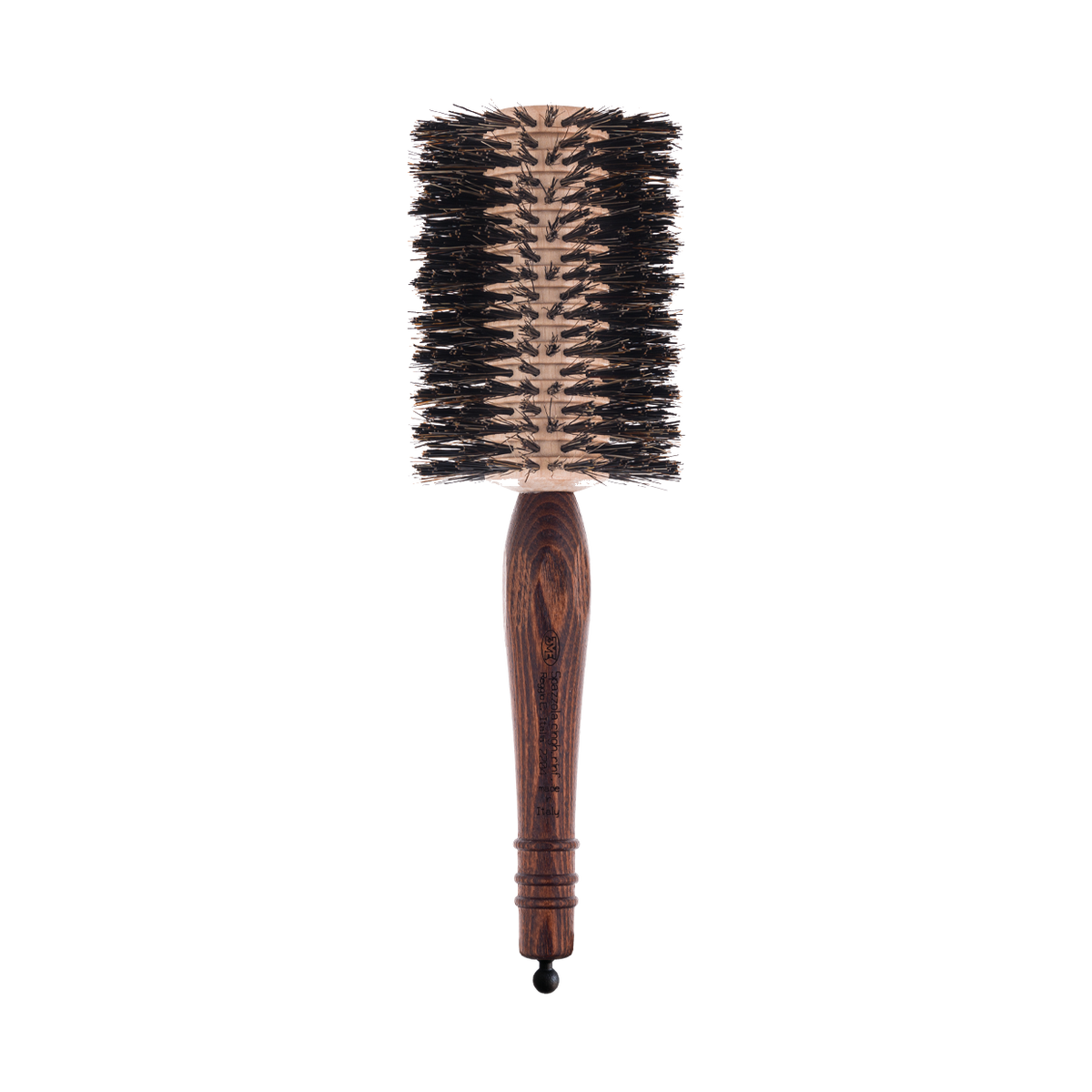 3ME Maestri Progress Wooden Round Brush with Boar Bristle — 72 mm