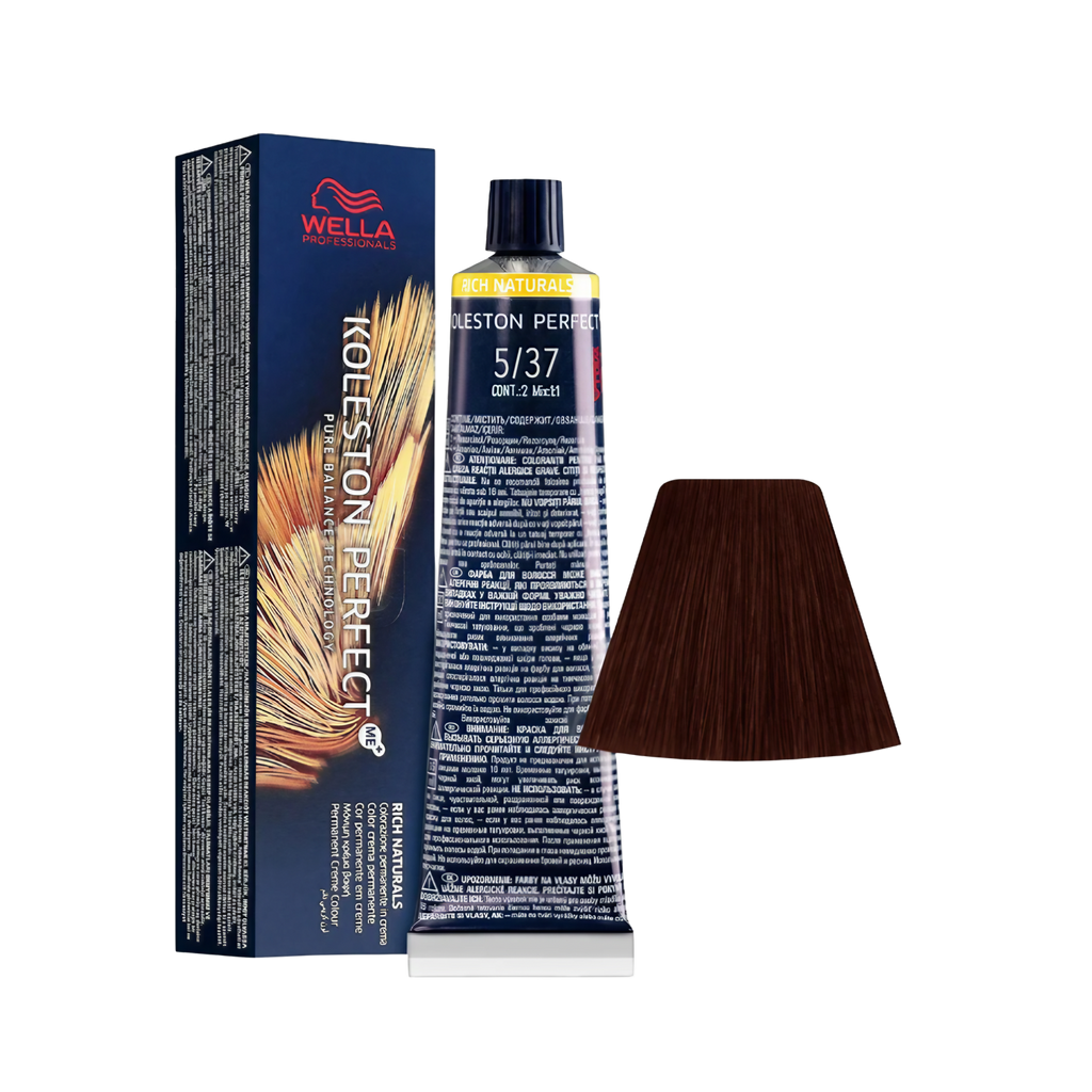 Wella Koleston Perfect ME+ Permanent Hair Colour — 5.37 Light Sand Golden Brown