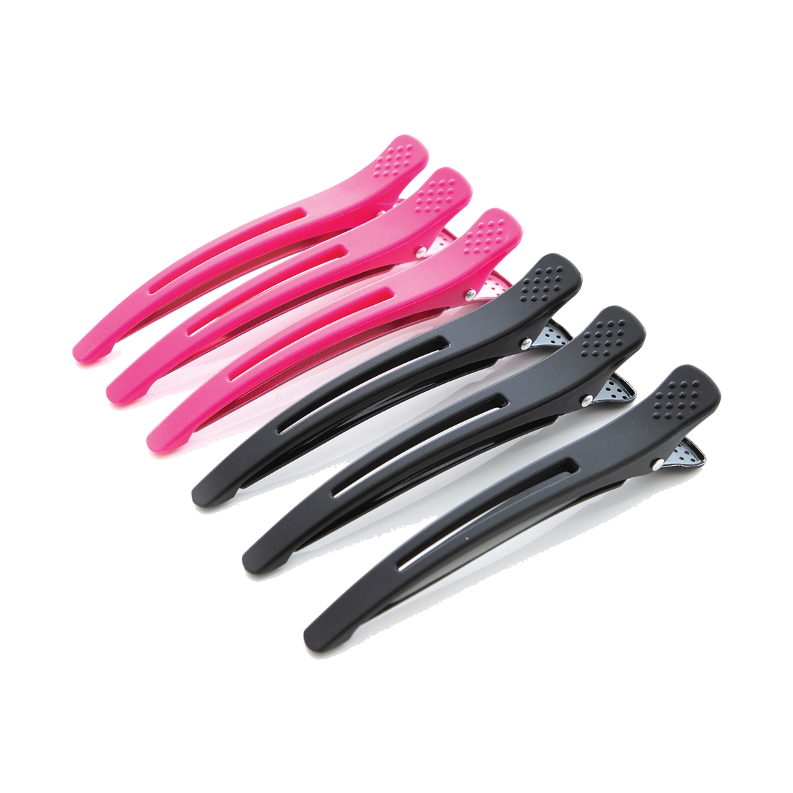 Black Star Plastic and Aluminium Hair Clips — 6 pieces