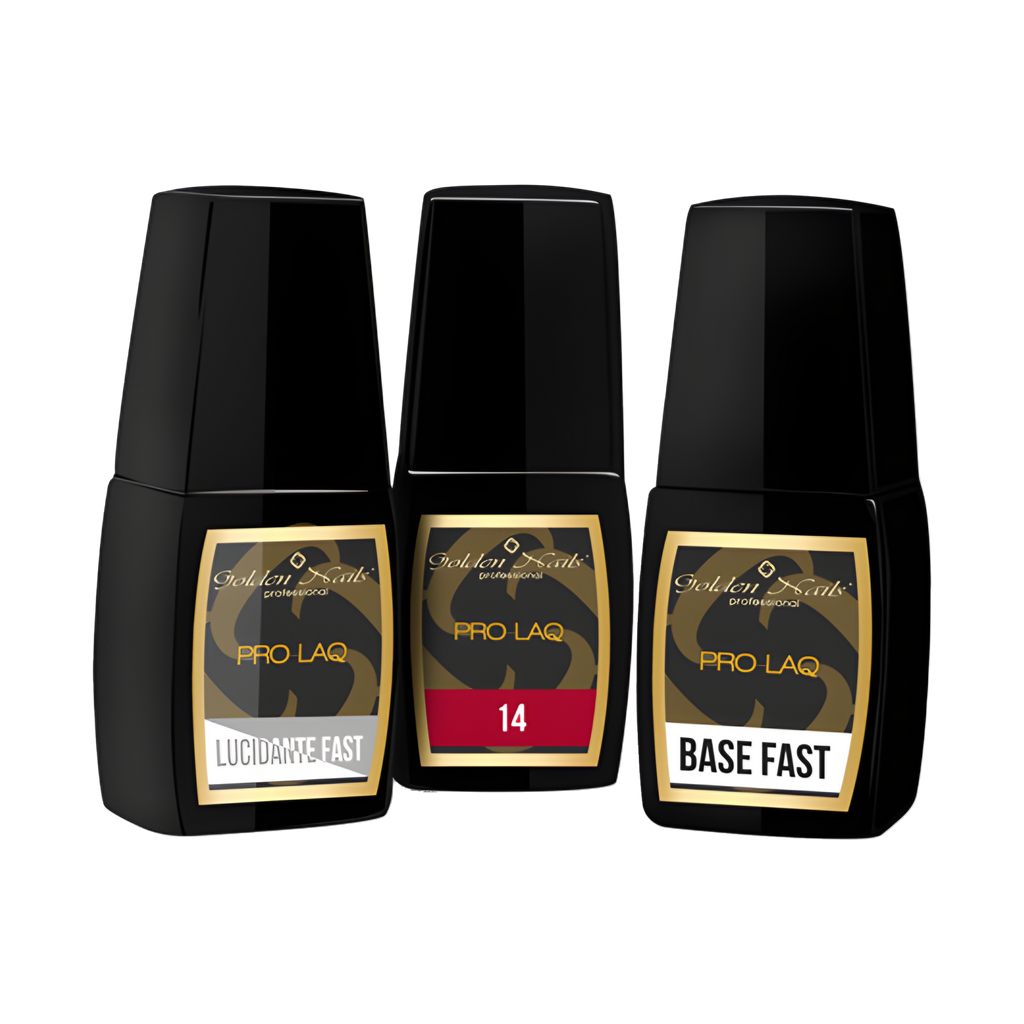 Golden Nails Pro-Laq smalto gel semipermanente: flaconi Lucidante Fast, 14 e Base Fast