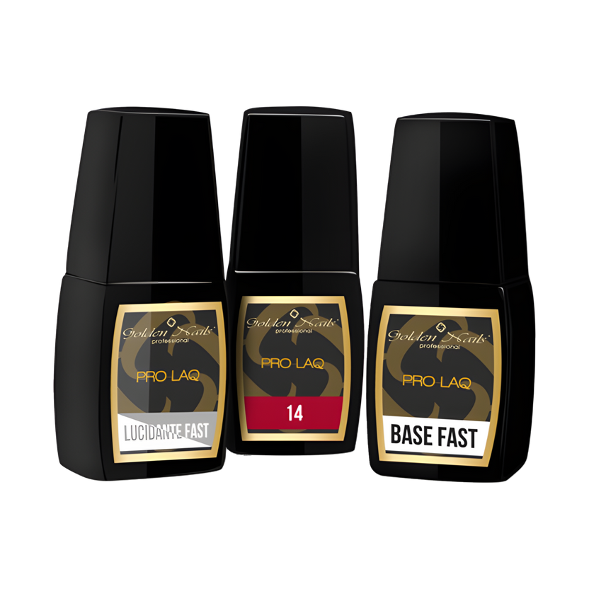 Golden Nails Pro-Laq smalto gel semipermanente: flaconi Lucidante Fast, 14 e Base Fast
