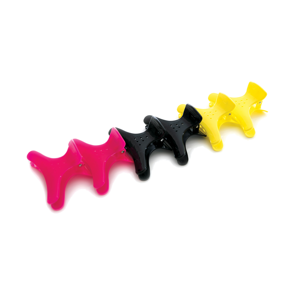 Black Star Plastic Hair Claw Clips 6 pcs
