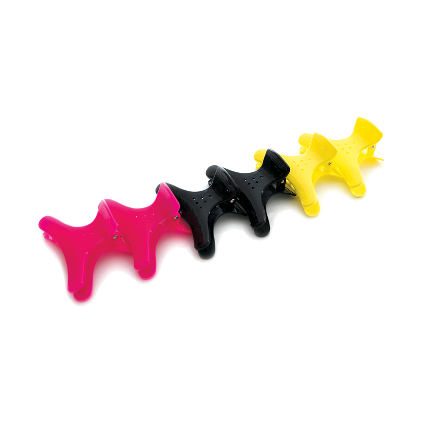 Black Star Mollettone Fermacapelli in Plastica 6 pz