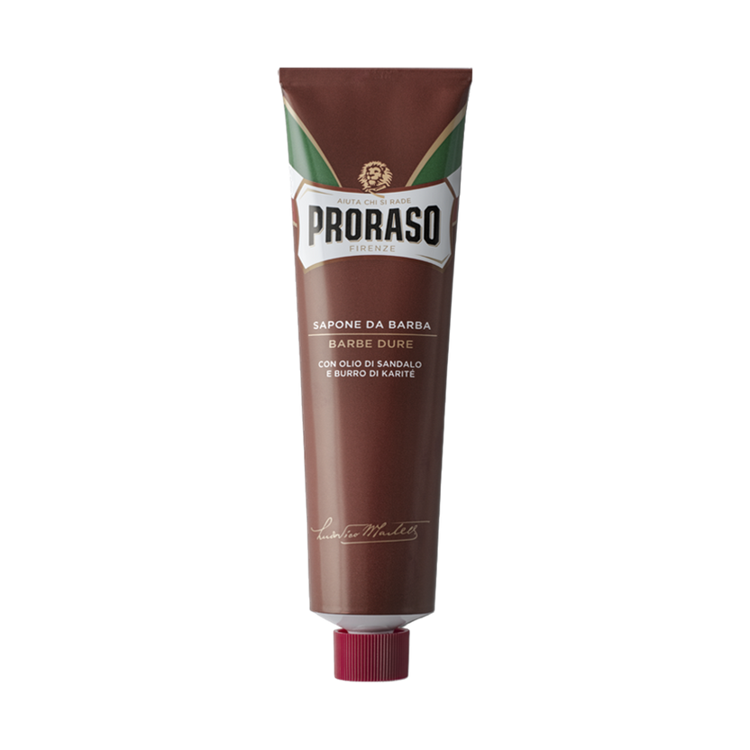Proraso Sapone Tubo — Rosso Scuro Barbe Dure