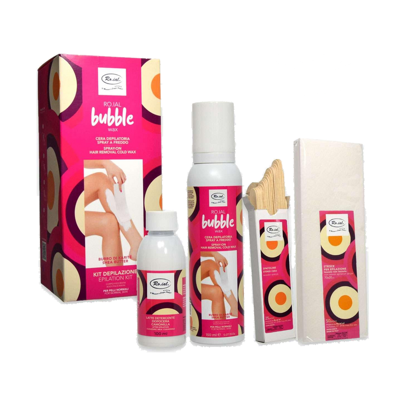 Ro.ial Bubble Wax Kit Epilazione Burro di Karité Pelli Normali